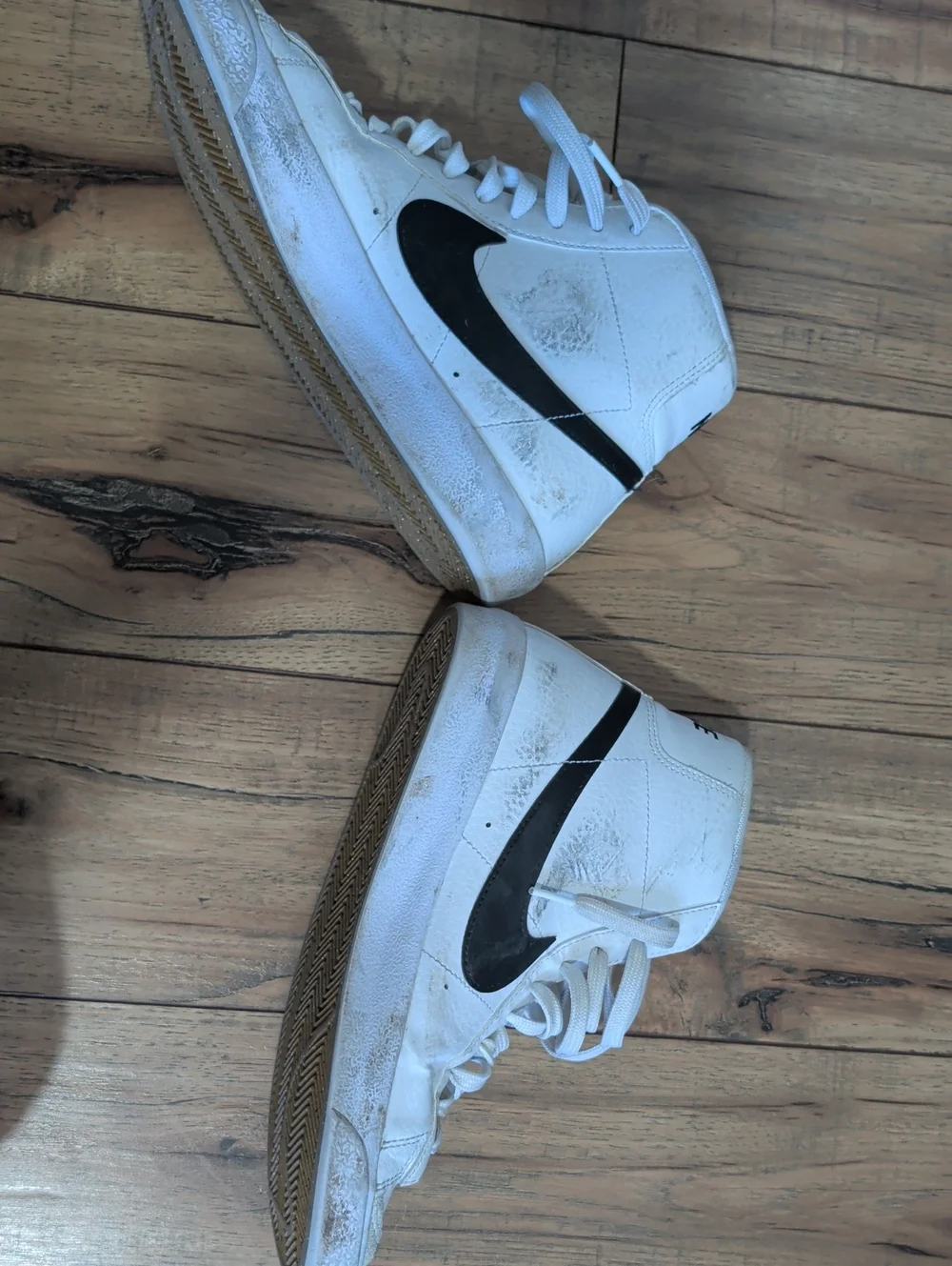 Nike White and Black High-Top Sneakers